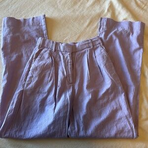 Abercrombie & Fitch Lavender High-Waist Pleated Pants